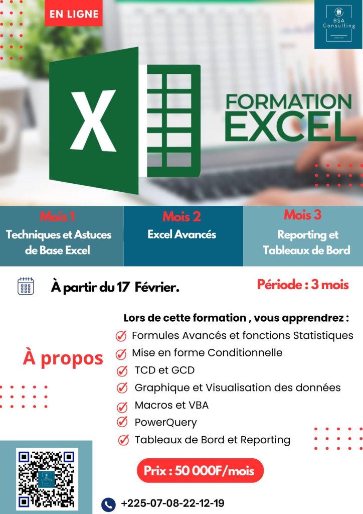 Devenez un pro d&rsquo;Excel en 3 mois : Rejoignez notre prochaine promotion en ligne !
